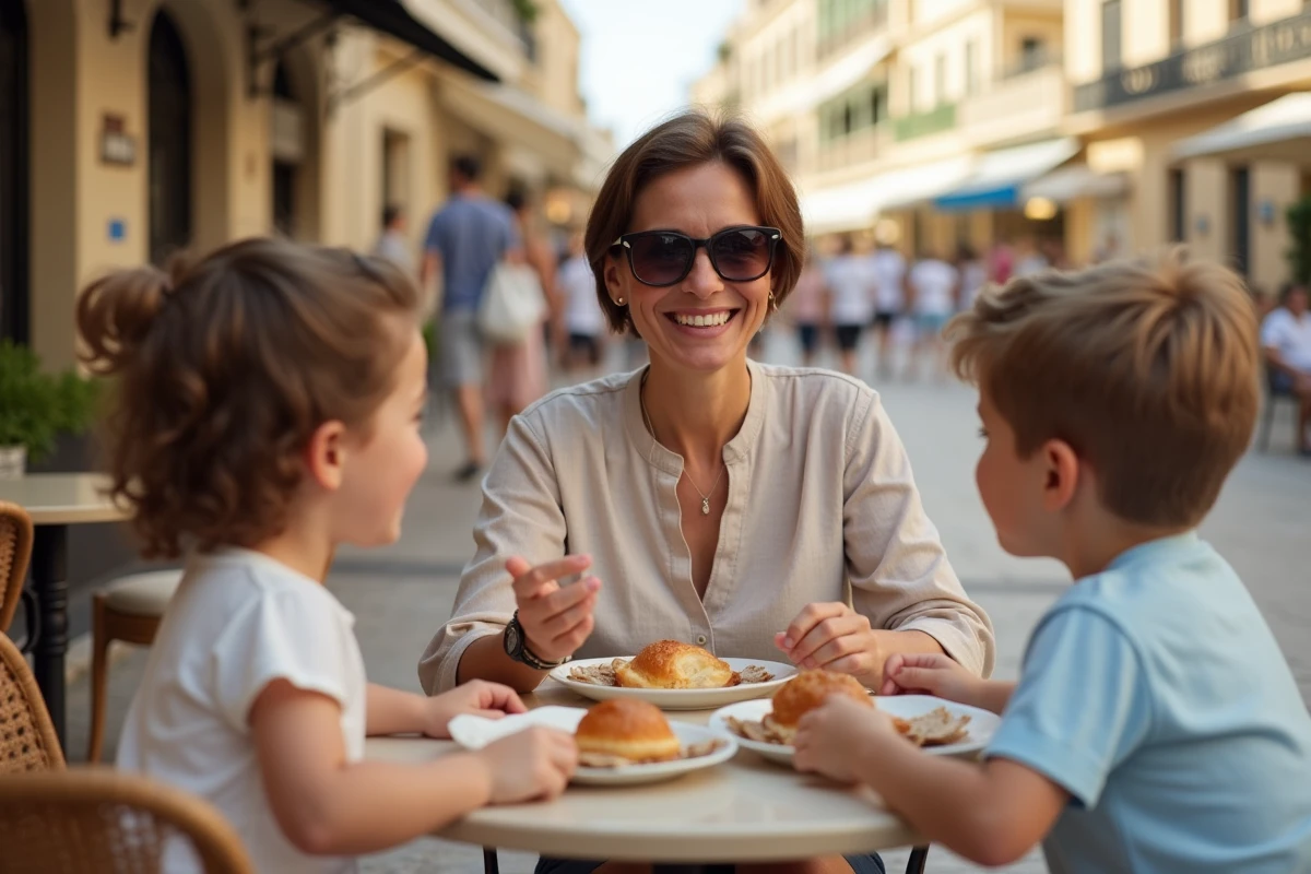 Femme souriante d&eacute;gustant des p&acirc;tisseries &agrave; Malte