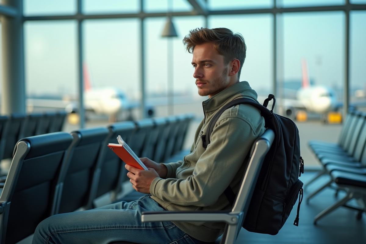 Jeune homme assis dans la zone d